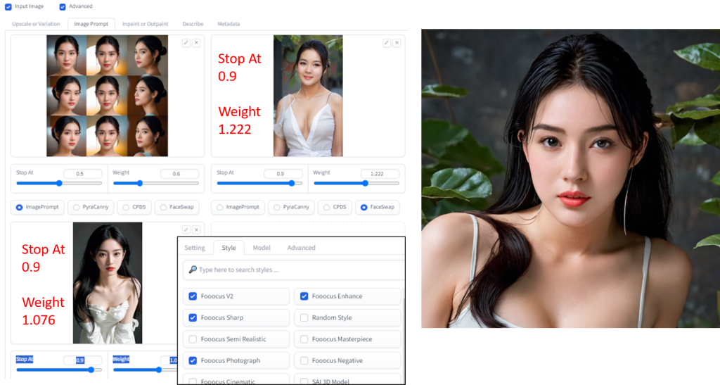 นางแบบ ที่ 2 สร้างจากรูป 2 รูป Gen ด้วยต้นแบบ 9 แบบ ในอัตราส่วนที่เหมาะสม ที่2 ออกมาแนวหมวย ๆ